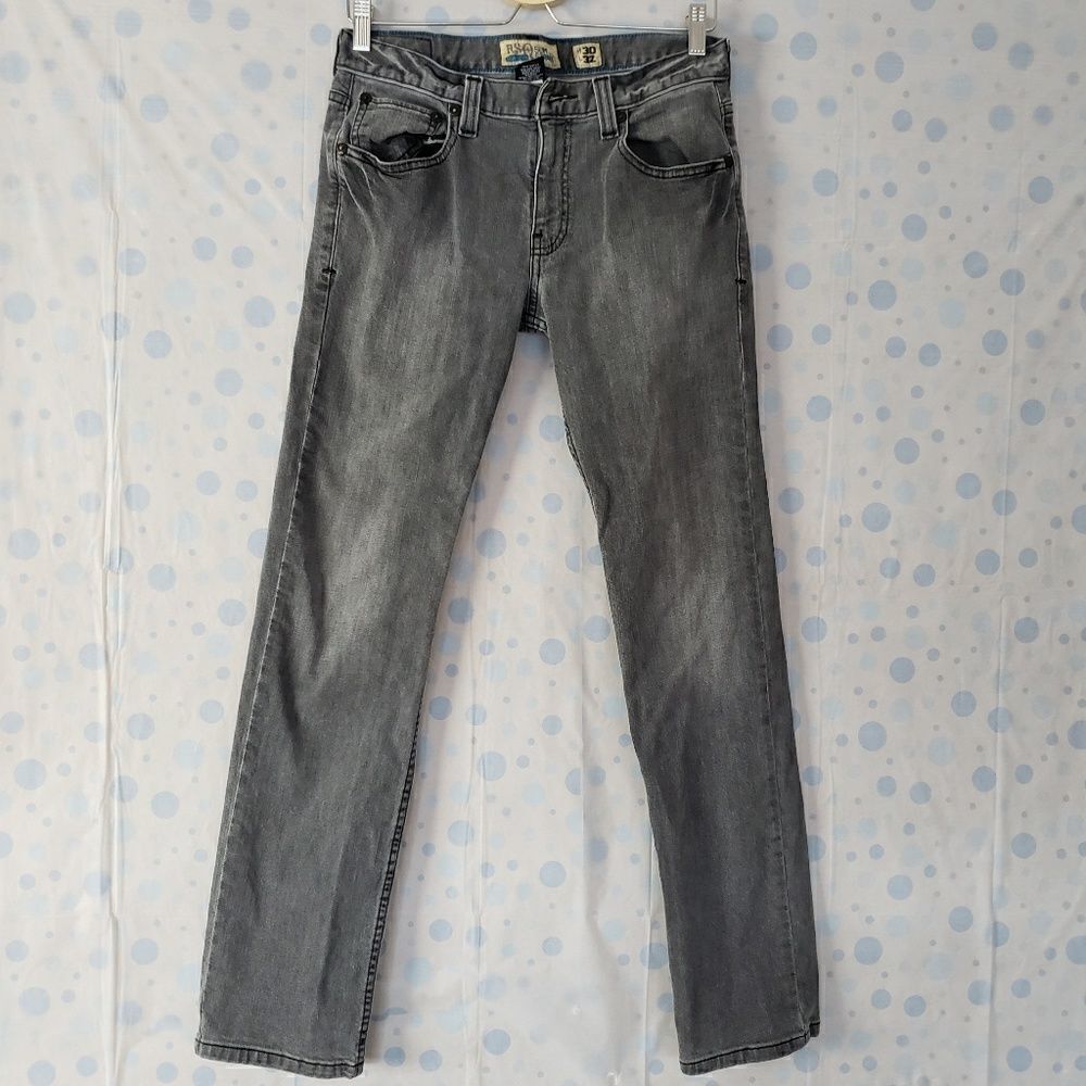 RSQ slim and straight gray distressed jeans
